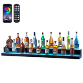 LED Lighted Liquor Bottle Display Bar Shelf RF & App Control 60" 2-Step